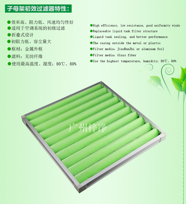 G4級組合式空調(diào)過濾器主要應(yīng)用于初級過濾。